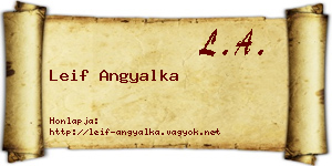 Leif Angyalka névjegykártya